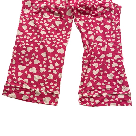 Stripe & Stare Long Pajama Set, pink with white hearts, NWT, size S, $130 - Picture 4 of 8